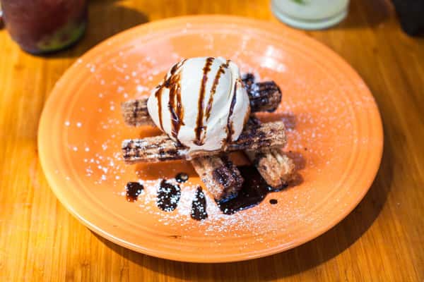 churros with horchata ice cream