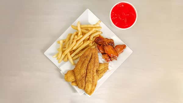 #18 (2 Piece Catfish + 4 Wings)