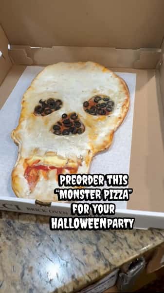 Preorder “Monster Pizza” for your HALLOWEEN PARTY,, Call us ☎️ 908-665-2222,,!!#italianrestaurant #italiangrill #pizzanj #italianfood #newprovidence