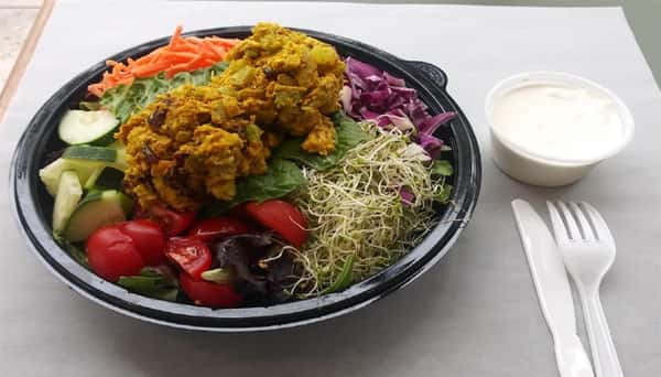 Sweet Curry Chicken Salad on Salad