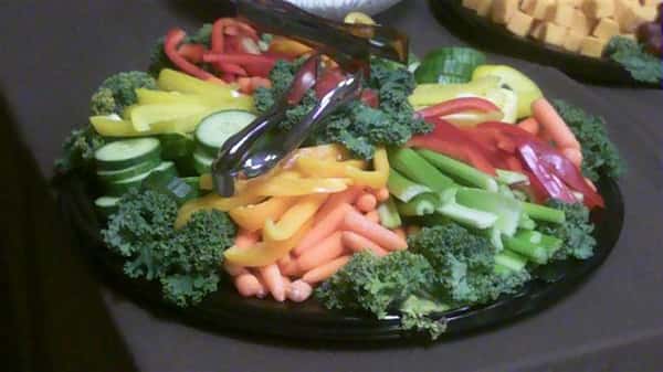 catering assortment of raw vegetables