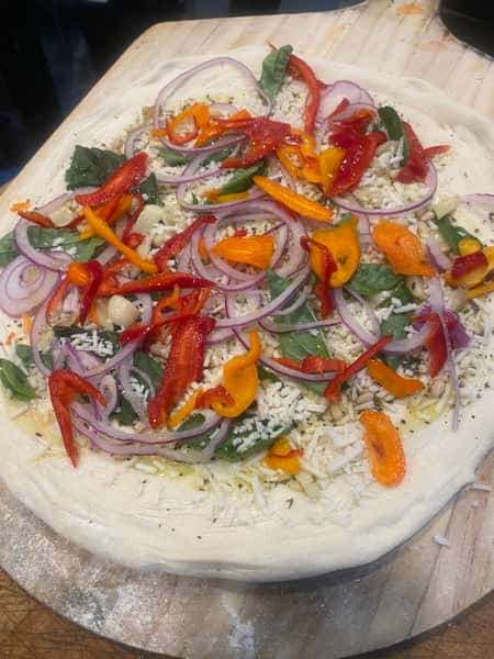 Dough with toppings