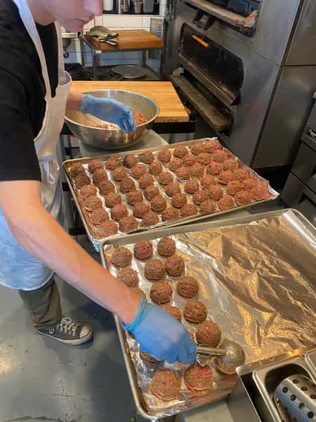 Baked goods on trays