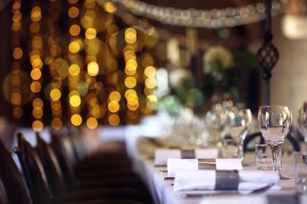 table set for formal event