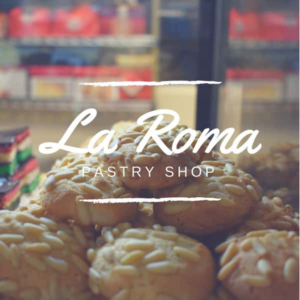 The logo for la romo pastry shop over some pastries