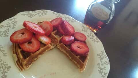 6/8 of a Belgian Waffle w/Strawberries