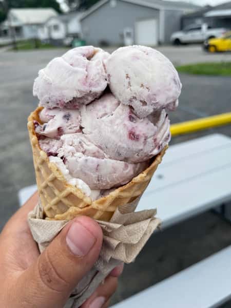 Chocolate covered strawberry waffle cone