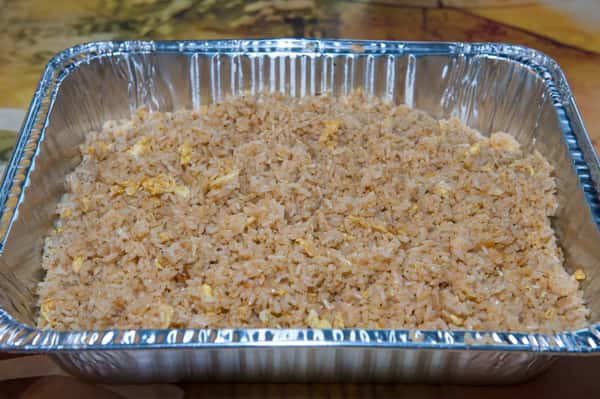 1/2 Pan Cajun Fried Rice Plain (Eggs & Onions))