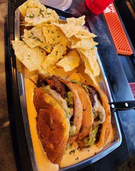 Burgers and chips