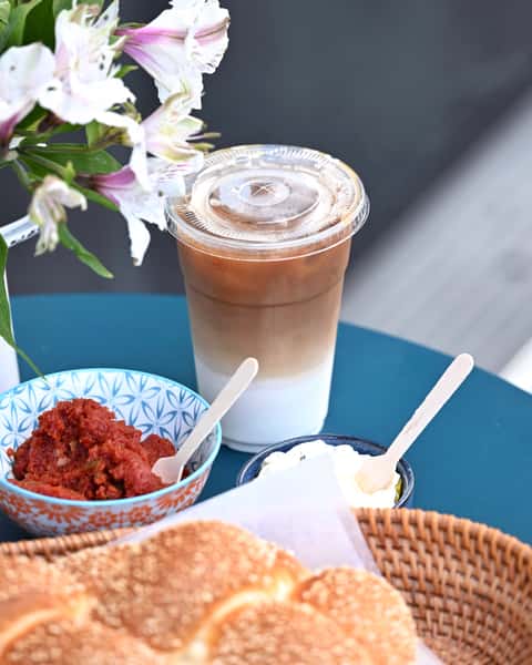 Iced Strawberry Rhubarb Latte
