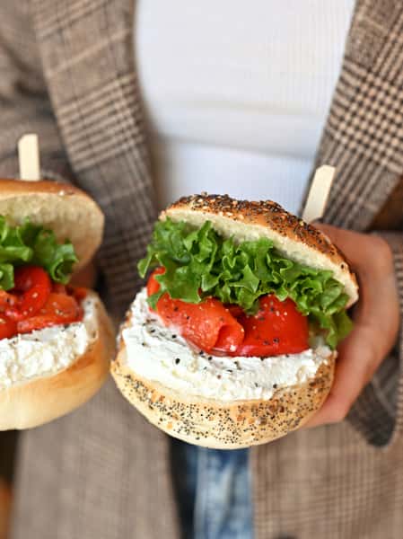 Goat Cheese Pepper Bagel