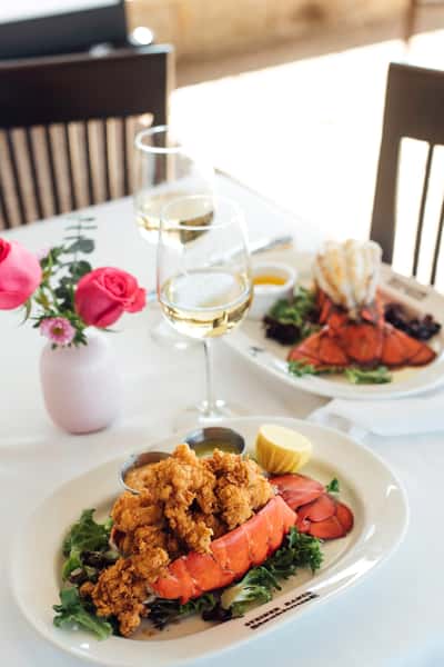 Lobster tail with wine