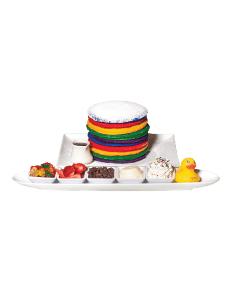 Insane Double Stack Rainbow Pancakes