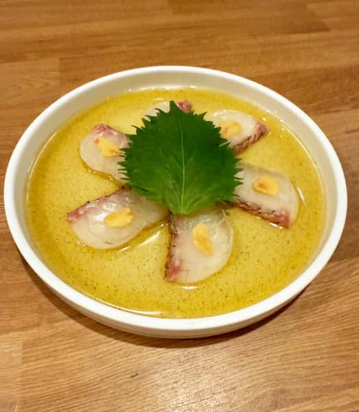Sea bream shiso ponzu sashimi