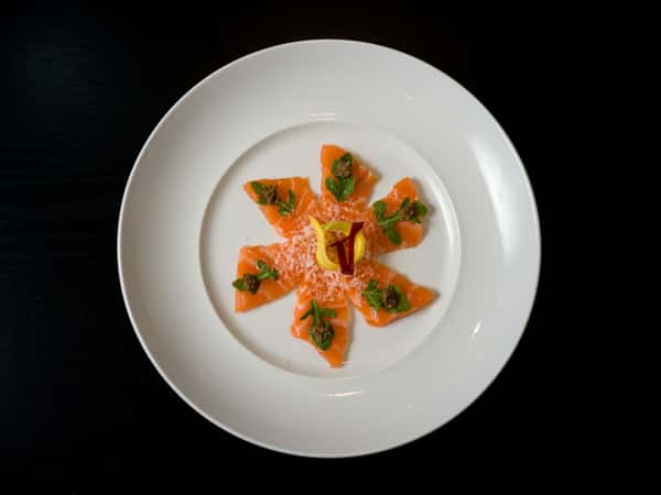 Salmon pecorino truffle sashimi