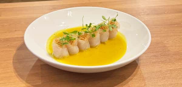 Halibut yuzu honey sashimi