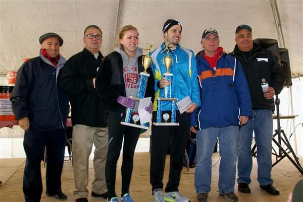 Marathon winners taking a group photo