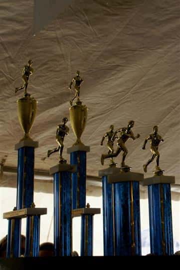 Polar bear run marathon trophies