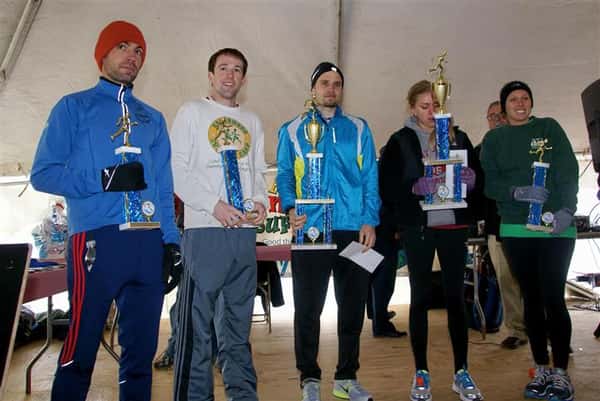 Marathon winners taking a group photo
