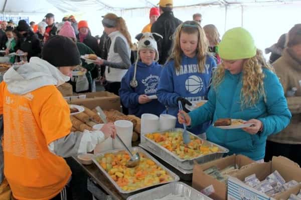 People taking food