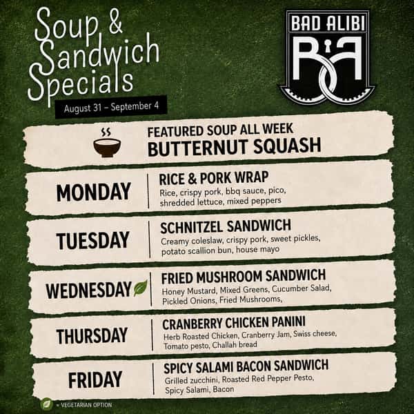 Soup and sandwiches 