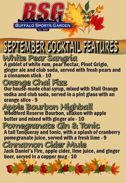September 2026 Cocktail Features at BSG