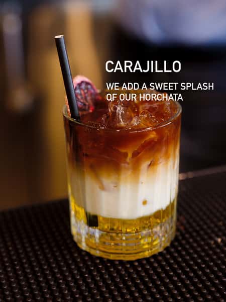 The Carajillo is having a moment and we are here for it. We add a sweet splash of our housemade #horchata to the smooth golden @licor43global and our in-house #coldbrew for the perfect balanced cocktail of the moment. Only @seiskitchen 😚 🍊 ☕️ #seiskitchen #cocktail