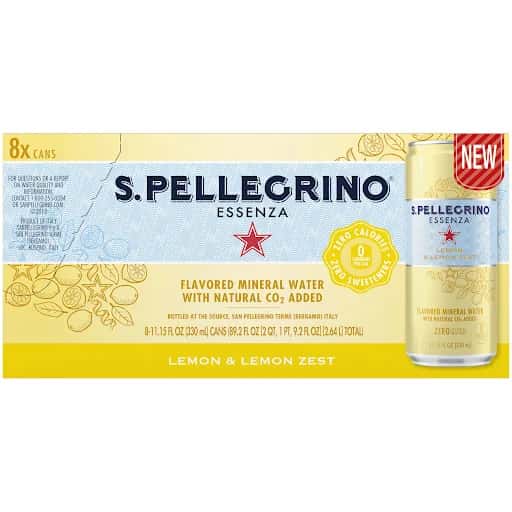 S. Pellegrino Mineral Water, Lemon & Lemon Zest Flavored 11.15 Fl Oz