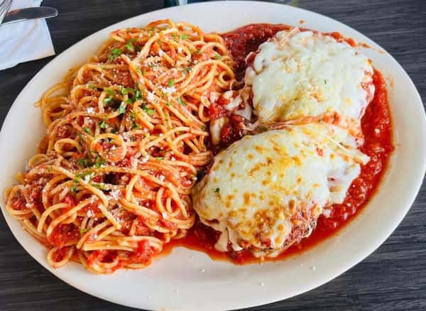 Eggplant Parmesan with Pasta
