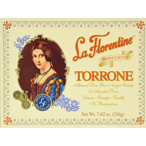 La Florentine Lemon Orange and Vanilla Torrone 7.62 Oz Box
