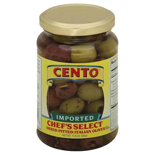 Cento Olives, Italian, Mixed Pitted, Chef's Select - 11.6 Oz
