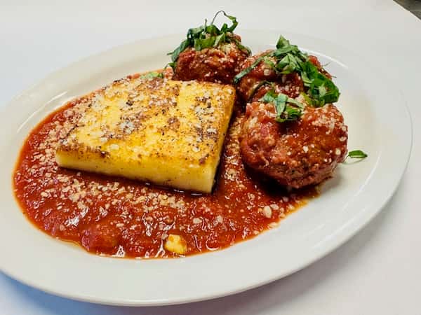 Grilled Polenta with Meatballs
