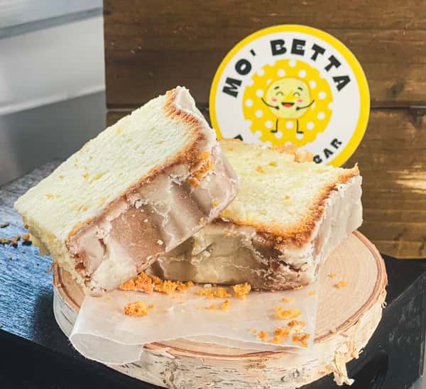 Cream Cheese Pound Cake Slice (light lemon glaze)
