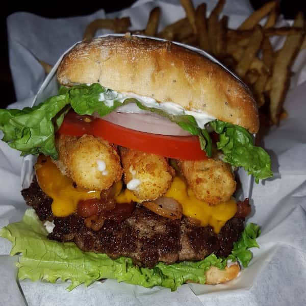 Bacon Cheeseburger with Cheese Sticks