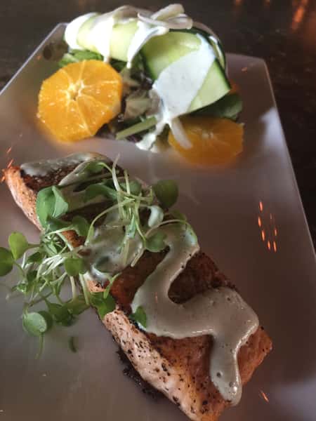 Grilled Scottish Salmon & Local Greens