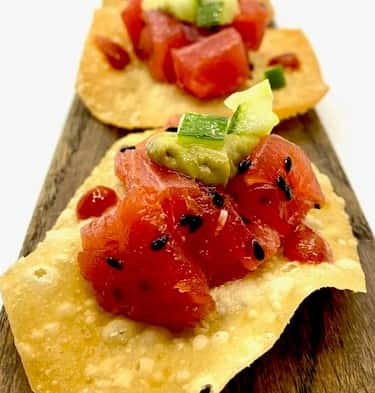 Ahi Tuna on Wonton*