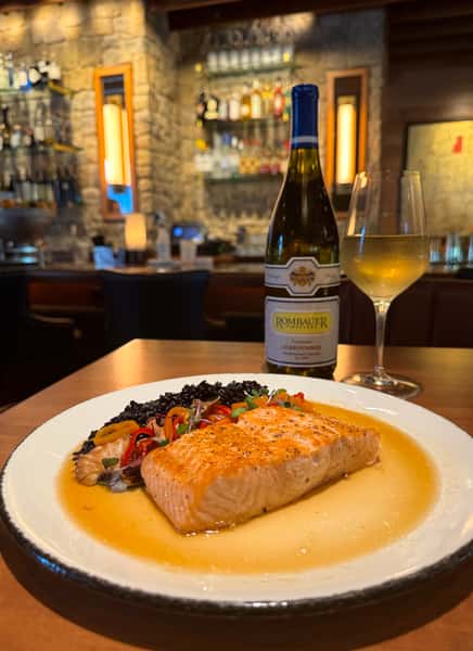 Bakkafrost Scottish Salmon 10 oz perfectly paired with Rombaeur Chardonnay