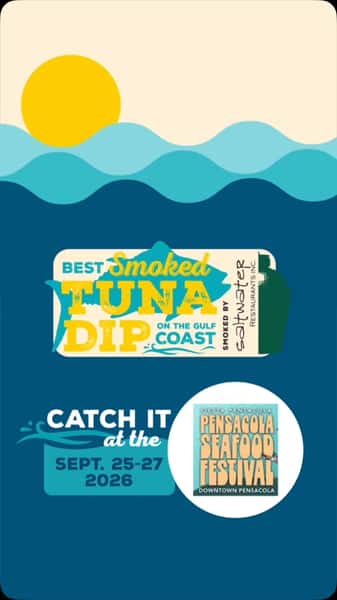 🔥 Smoke’s rolling in Pensacola! 🔥
The Saltwater Smoke Team is serving up some serious flavor at the Pensacola Seafood Festival this weekend! Come find us and dig into a lineup of smoky favorites, including our award-winning Smoked Tuna Dip, Gulf Shrimp Kabob & Rib Combo, and Crab Dip. 🤤🦐🦀
Good smoke. Gulf Coast flavor. One delicious weekend.
Come hungry and experience what the Saltwater Smoke Team is cooking up! 🔥🌊