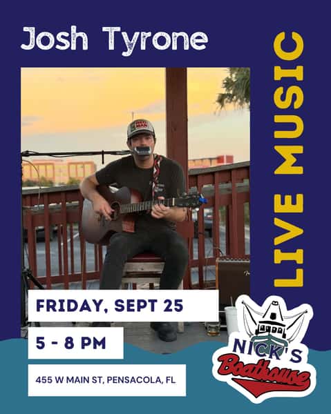 Kick off your weekend with live music on the dock. 🎶

Josh Tyrone takes the stage from 5–8 PM, bringing the perfect soundtrack to Friday evening at Nick’s.

Grab a table, order your favorites, and settle in as we start another full weekend of live entertainment on the bay.