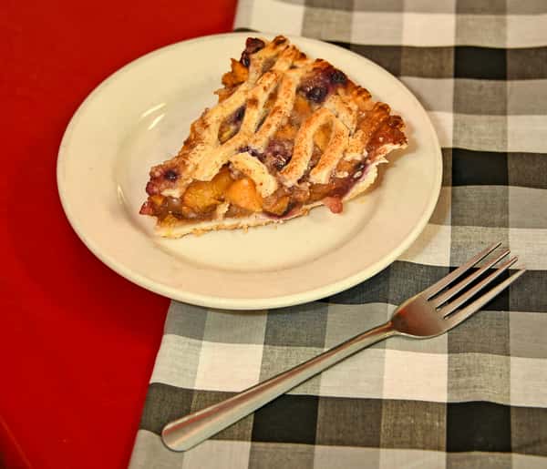 Piece of BlueberryPeach Pie