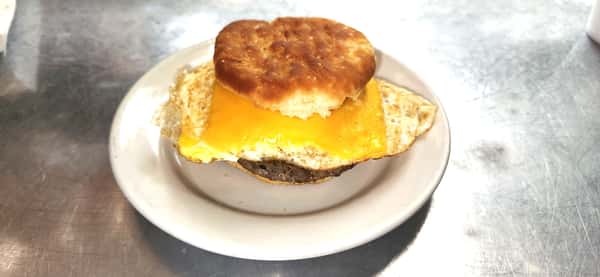 Biscuit with One Egg, Patty Sausage and Cheese
