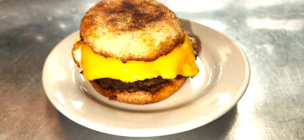 English Muffin Sandwich with One Egg, Patty Sausage and Cheese
