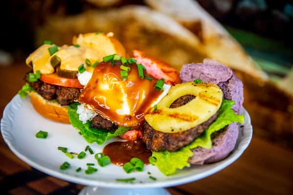 Gourmet Burger with Pineapple