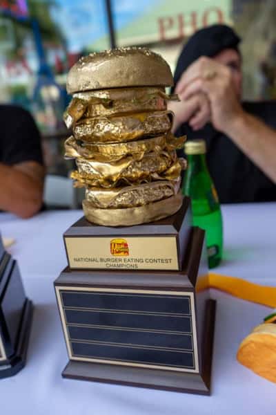 burger eating competition trophy