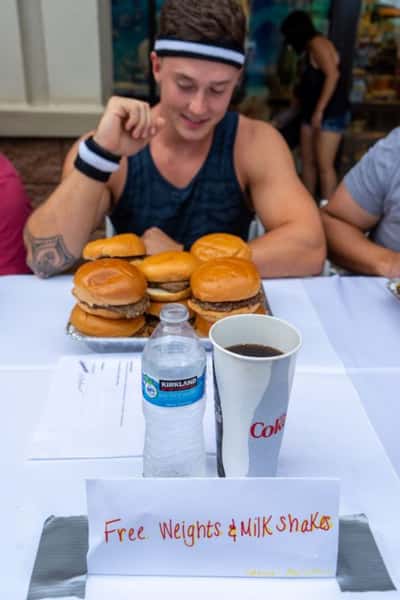 burger eating competition contestant