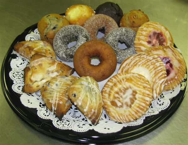 Platter of assorted breakfast pastries