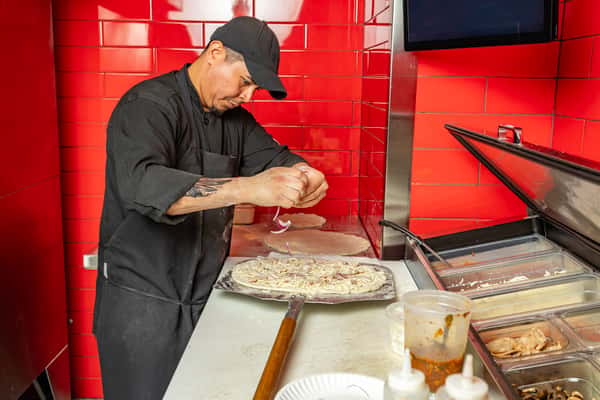 making pizza