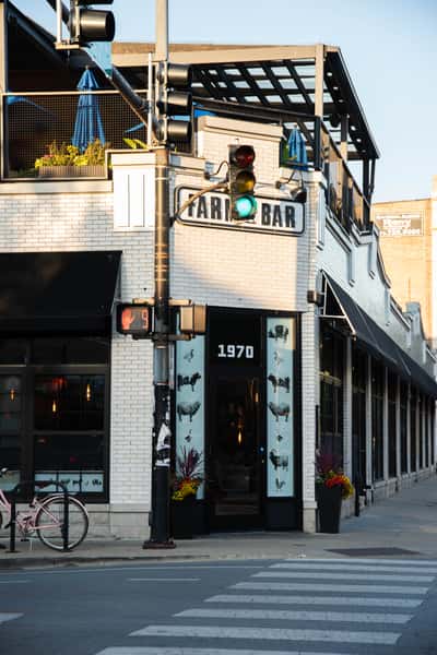 Exterior of Farm Bar Ravenswood higlighting the rooftop available for private events