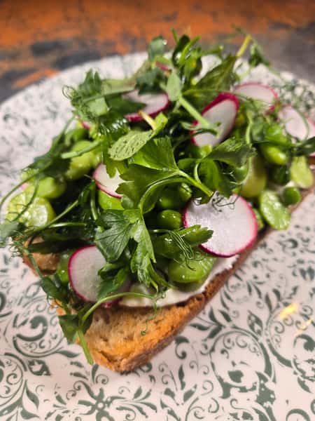 Burrata and Pea Toast