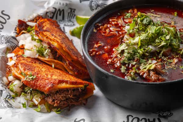 Birria Ramen & 2 Quesabirrias